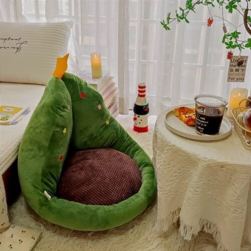 Decoratable Christmas tree cushion, cute lazy plush cushion, comfortable tatami mat, cute cat and dog nest