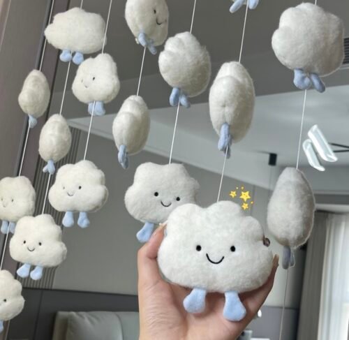 Home cloud door curtain cute cream style cloud decoration Japanese style soft cute ins style pendant bedroom room decoration · White cloud self-adhesive installation