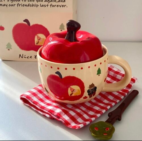 A big apple retro mug ceramic cup girl birthday gift couple gift cup gift box · Apple full cup cute bear apple cup
