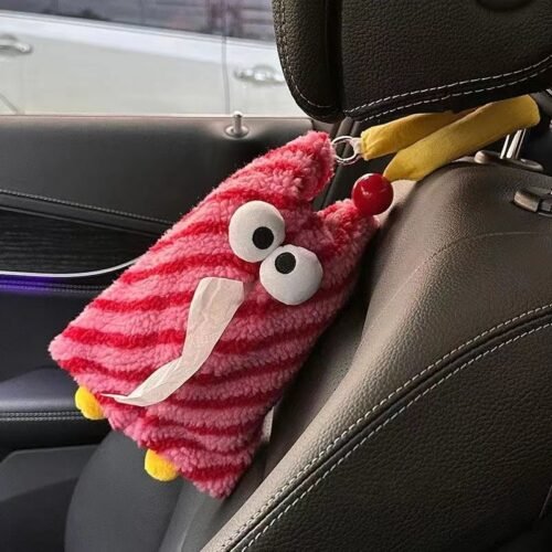 New cute dopamine car tissue box funny car tissue bag car tissue box hanging car storage box
