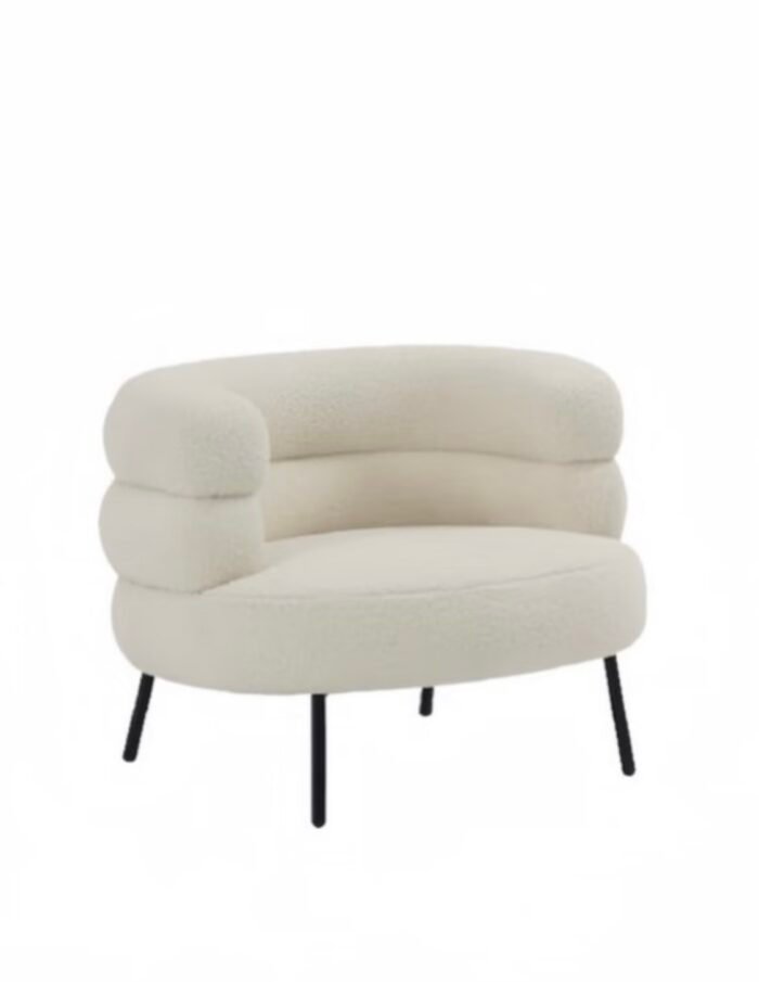 Internet celebrity high-grade lambskin lazy sofa chair, antique Italian single-person leisure makeup chair, dressing table chair, lambskin sponge cushion - Image 10