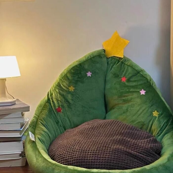 Decoratable Christmas tree cushion, cute lazy plush cushion, comfortable tatami mat, cute cat and dog nest - Image 10
