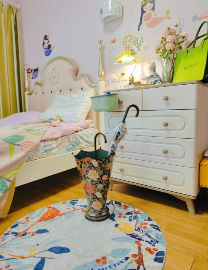 Retro creative umbrella storage bucket home high-end luxury living room umbrella storage utensils Dielianhua umbrella storage bucket - Image 5