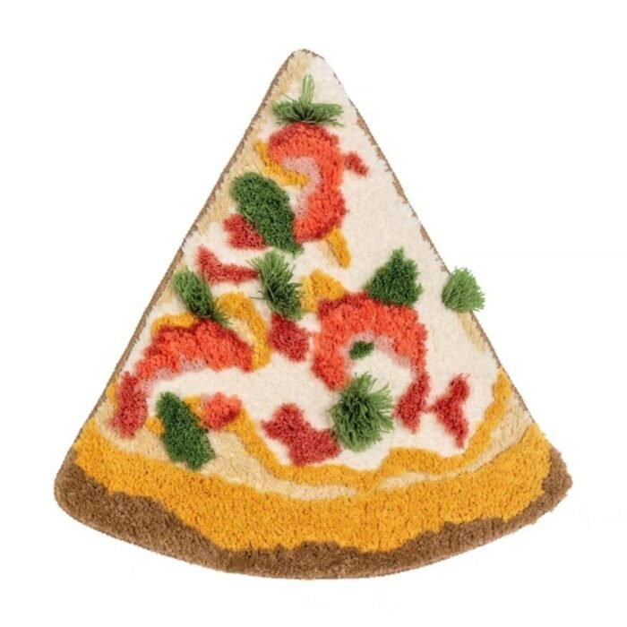 CNGoods shop | Seafood pizza (full slice)Fabric Plush Preparation Rug