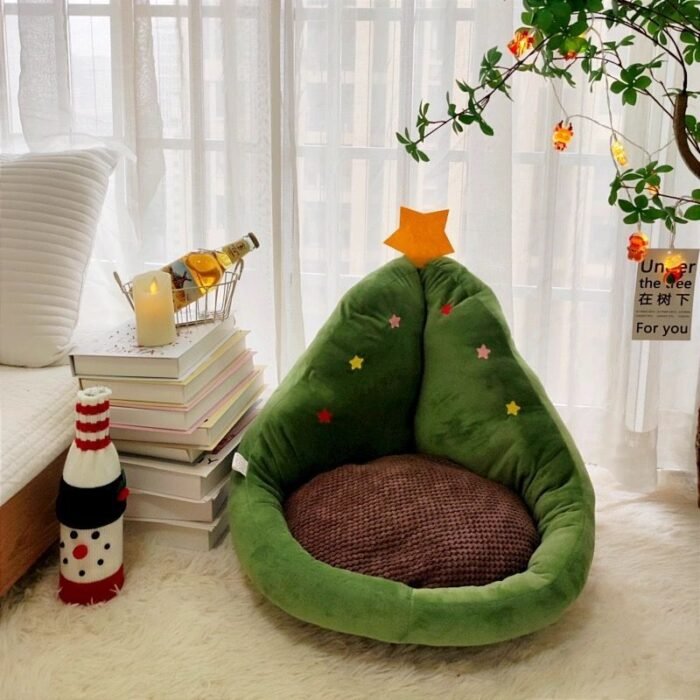 Decoratable Christmas tree cushion, cute lazy plush cushion, comfortable tatami mat, cute cat and dog nest - Image 6