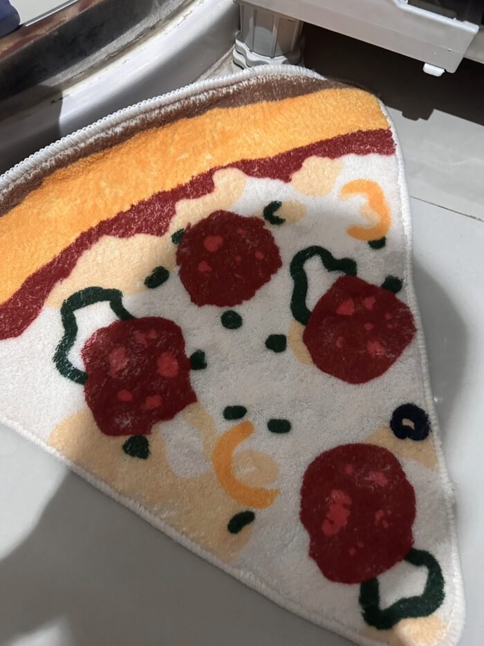 Fun pizza plush carpet bedroom splicing personalized floor mat, coffee table cushion, cute imitation cashmere bedside blanket pad - Image 8