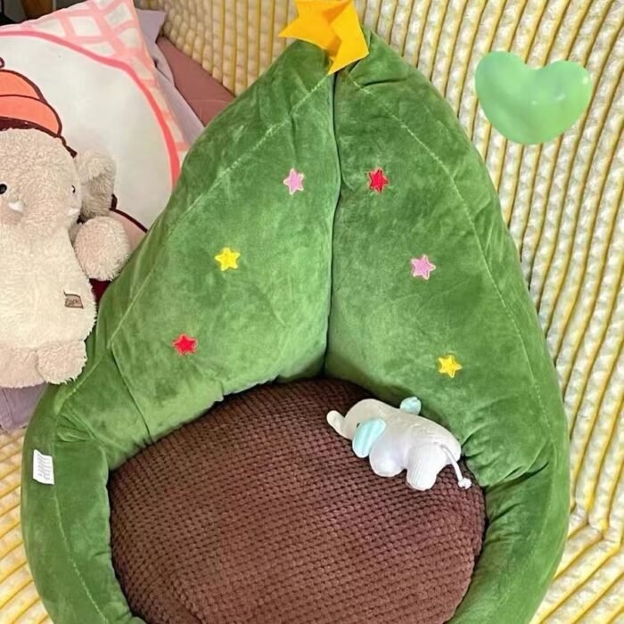 Decoratable Christmas tree cushion, cute lazy plush cushion, comfortable tatami mat, cute cat and dog nest - Image 8