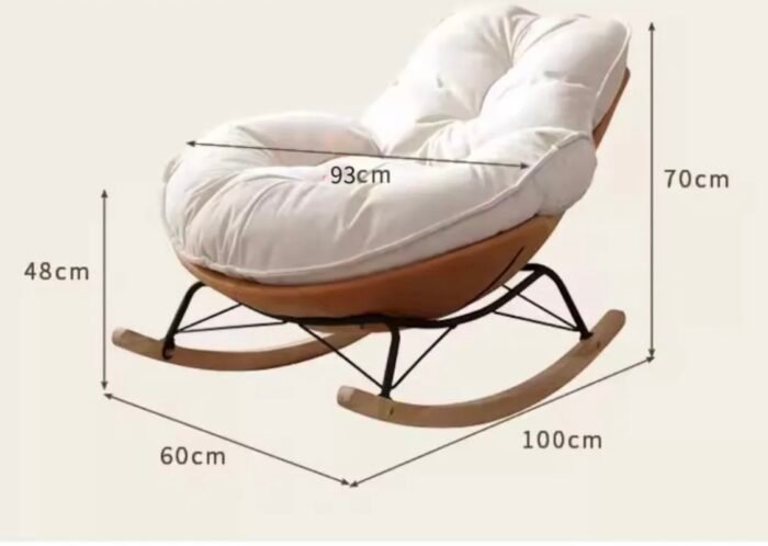 Snail rocking chair recliner adult can sleep home single balcony leisure chair net celebrity living room light luxury lazy sofa · gray base + white velvet cushion - Image 4
