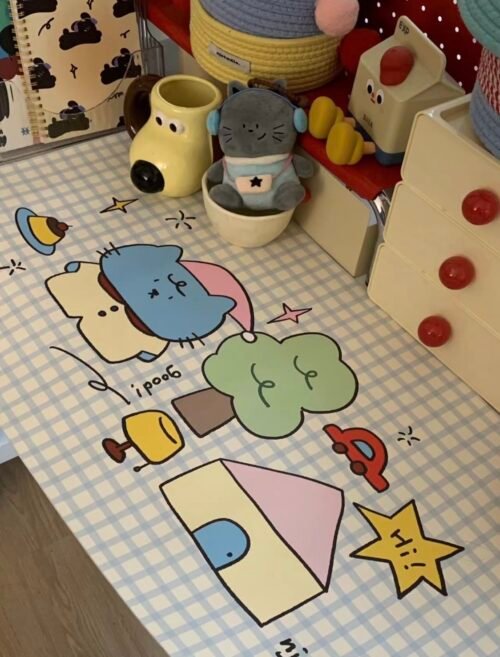 Student desk pad writing desk desktop protection pad children's study table special waterproof and oil-proof washable desk decorative tablecloth