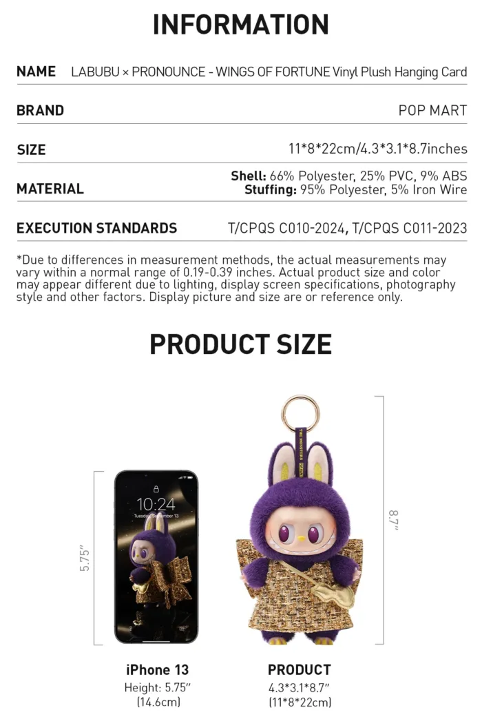 POP MART LABUBU × PRONOUNCE - WINGS OF FORTUNE Vinyl Plush Hanging Card - Image 10
