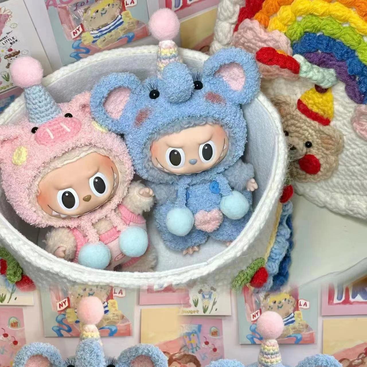 handmande clothes for pop mart labubu Vinyl Plush Doll 17cm available (1)